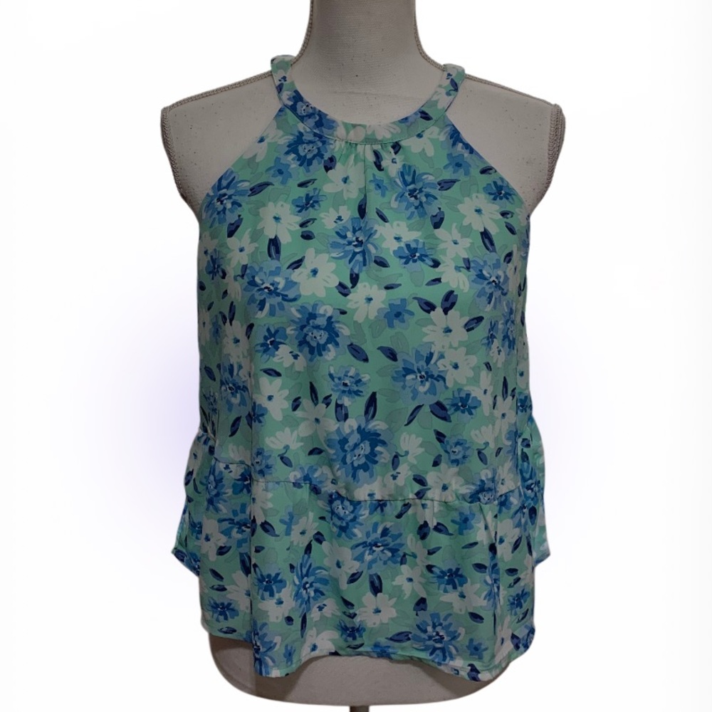 Planet Gold Floral Top - Blue and Green